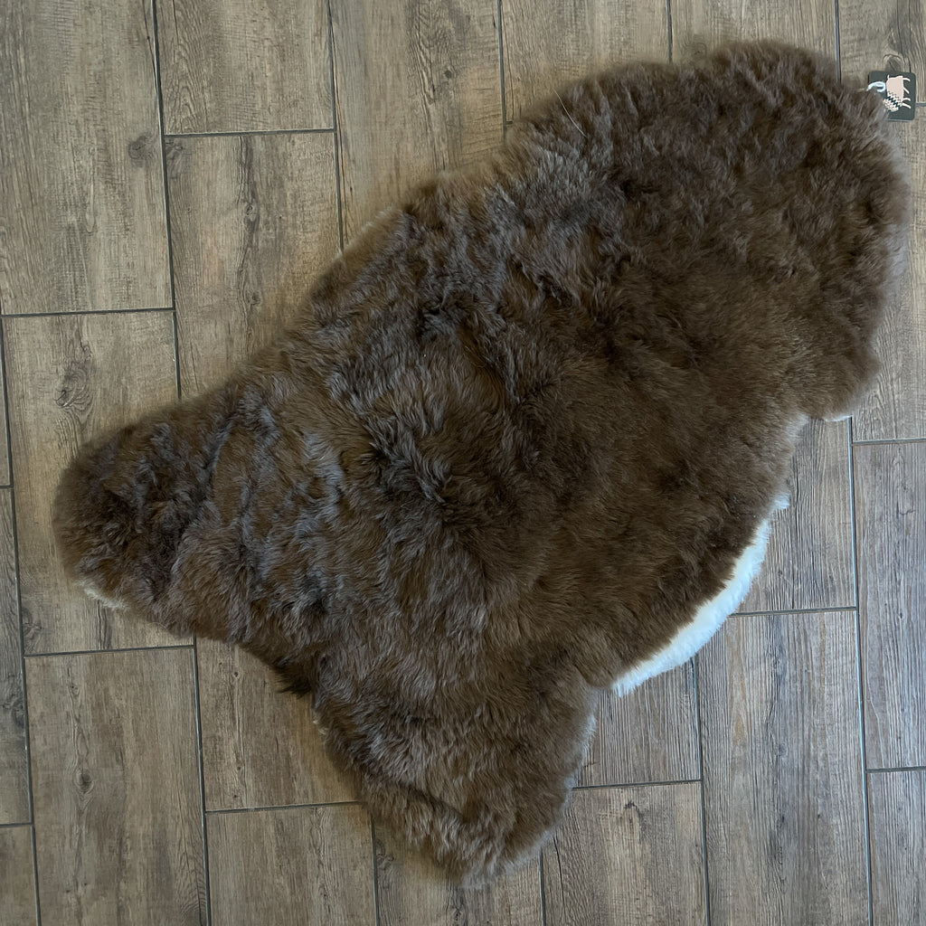 Giant Brown Mouflon Dyed Genuine Natural Sheepskin Rugs Exclusive