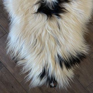 Premium Icelandic Sheepskin Rug Extra Large - Black Gray Spotted Long Wool