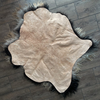 Black and Tan XL Eco-Friendly Bark Tanned Icelandic Sheepskin - Copia Cove