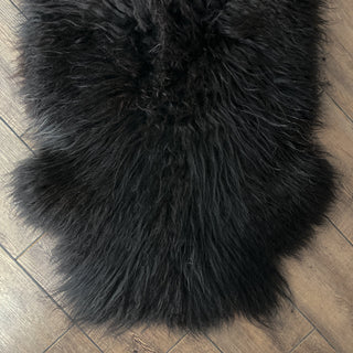 Black Large Eco-Friendly Bark Tanned Icelandic Sheepskin - Copia Cove
