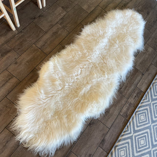 Celtic Bears & Bees Large Skinnfell Throw Blanket Two-Pelt Icelandic Sheepskin Art - Copia Cove