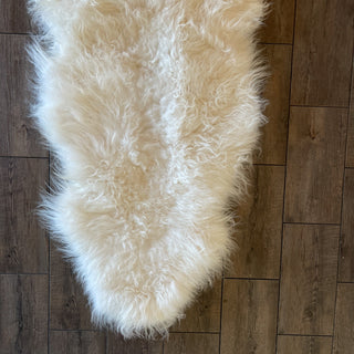 Celtic Bears & Bees Large Skinnfell Throw Blanket Two-Pelt Icelandic Sheepskin Art - Copia Cove