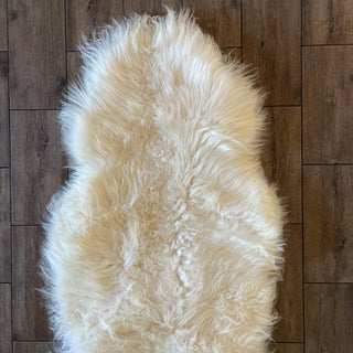Celtic Bears & Bees Large Skinnfell Throw Blanket Two-Pelt Icelandic Sheepskin Art - Copia Cove