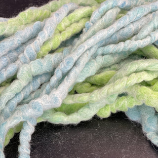 Chunky Yarn Core Spun Wool Yarn - Green Blue Neon 100 feet - Icelandic Wool Extra Bulk Art Yarn - Copia Cove Icelandic Sheep & Wool