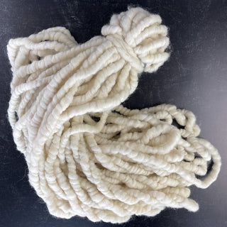 Chunky Yarn Core Spun Wool Yarn - Ivory White 100 feet - Icelandic Wool Extra Bulk Art Yarn - Copia Cove Icelandic Sheep & Wool