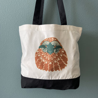Large Cotton Tote Icelandic Ram in Icelandic Sweater Graphic Bag