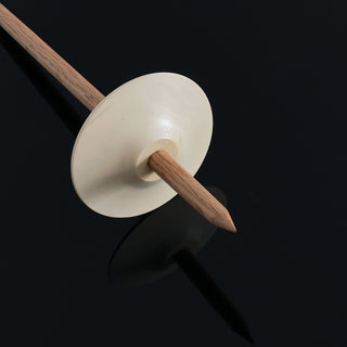 Handmade White Holly Wood Spindle with Celtic Knotted Hearts - Copia Cove