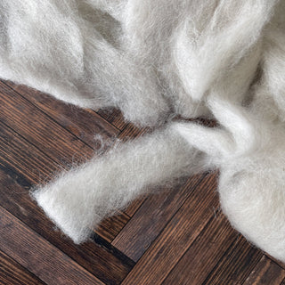 Icelandic Lamb Wool Roving Light Oatmeal 8oz - Copia Cove