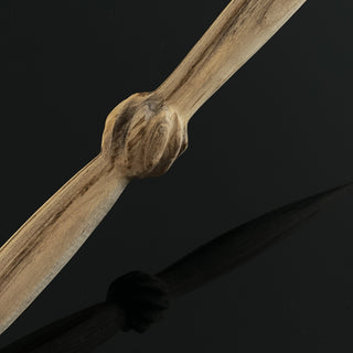 Lendbreen Distaff Viking Era Replica in Spalted Hackberry Wood - Handmade Distaff Tool for Hand Spinning Yarn - Copia Cove