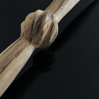 Lendbreen Distaff Viking Era Replica in Spalted Hackberry Wood - Handmade Distaff Tool for Hand Spinning Yarn - Copia Cove