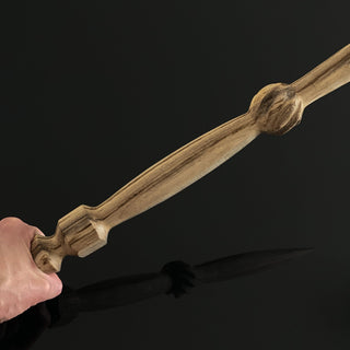 Lendbreen Distaff Viking Era Replica in Spalted Hackberry Wood - Handmade Distaff Tool for Hand Spinning Yarn - Copia Cove