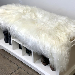 Premium Icelandic Sheepskin Rug White Long Wool - Copia Cove Icelandic Sheep & Wool