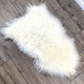 Premium Icelandic Sheepskin Rug White Long Wool - Copia Cove Icelandic Sheep & Wool