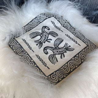 Sami Raven Skinnfell Chair Pad in White Icelandic Sheepskin Viking Home Decor - Copia Cove