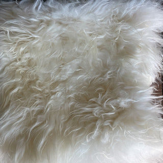 Sami Raven Skinnfell Chair Pad in White Icelandic Sheepskin Viking Home Decor - Copia Cove