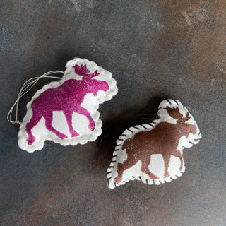 Skinnfell Ornament - Moose Sheepskin Leather Holiday Gift - Copia Cove