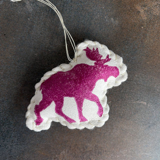 Skinnfell Ornament - Moose Sheepskin Leather Holiday Gift - Copia Cove