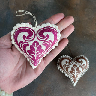 Skinnfell Ornament - Nordic Heart Sheepskin Leather Holiday Gift - Copia Cove