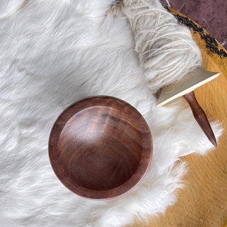 Spinning Bowl Black Walnut "A" Wood for Support Spindle Spinning - Copia Cove