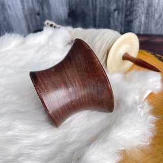 Spinning Bowl Black Walnut "B" Wood for Support Spindle Spinning - Copia Cove