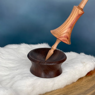 Spinning Bowl Black Walnut Wood for Support Spindle - Copia Cove