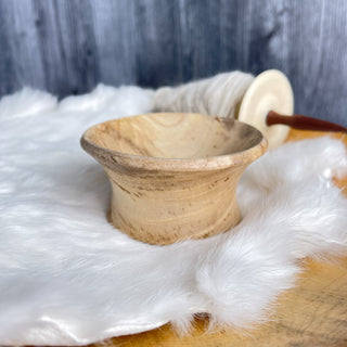 Spinning Bowl Spalted Hackberry "A" Wood for Support Spindle Spinning - Copia Cove