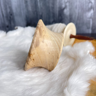Spinning Bowl Spalted Hackberry "A" Wood for Support Spindle Spinning - Copia Cove