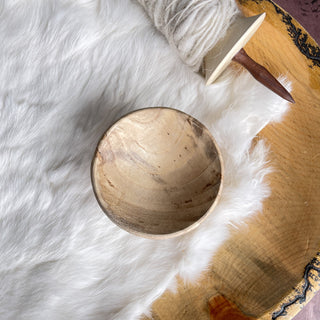 Spinning Bowl Spalted Hackberry "A" Wood for Support Spindle Spinning - Copia Cove