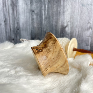 Spinning Bowl Spalted Hackberry "B" Wood for Support Spindle Spinning - Copia Cove