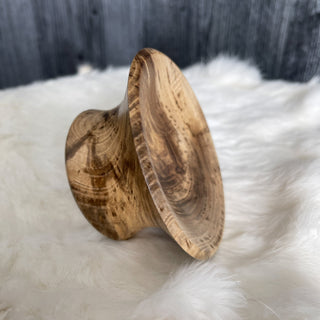 Spinning Bowl Spalted Hackberry "C" Wood for Support Spindle Spinning - Copia Cove