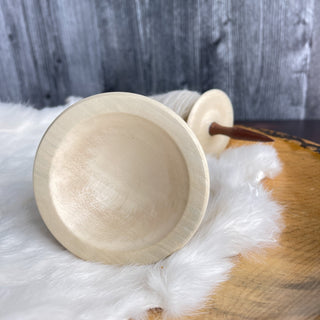 Spinning Bowl White Holly "A" Wood for Support Spindle Spinning - Copia Cove