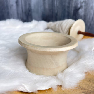 Spinning Bowl White Holly "A" Wood for Support Spindle Spinning - Copia Cove