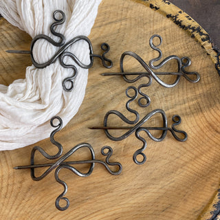 Steel Forged Viking Hair Pin Set - Elvish Style - Copia Cove