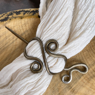 Steel Forged Viking Hair Pin Set - Golden Elvish Style - Copia Cove