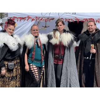 Viking Fur Mantle White Long Wool Sheepskin Shieldmaiden Shoulder Cape - Copia Cove