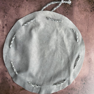 Viking Yggdrasil Coin Pouch - Gray Cow Suede 100% Leather Handmade Skinnfell - Copia Cove