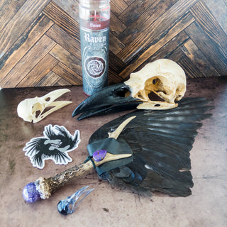 7 Day Glass Ritual Candle - Raven - Myrrh - Copia Cove