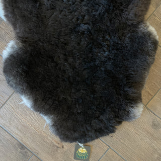 Premium Icelandic Sheepskin Rug Extra Large - Black Mouflon Short Wool