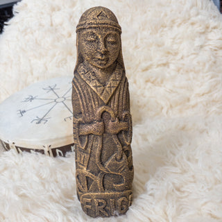 Frigg Norse Goddess Volcanic Stone Statue 10" - Copia Cove