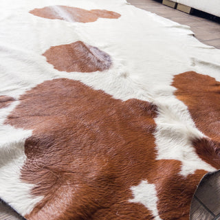 Premium Jumbo Cowhide Spotted Brown and White "E" - Copia Cove