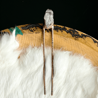 Amethyst Hair Pin - Viking Gemstone Hair Fork - Copia Cove