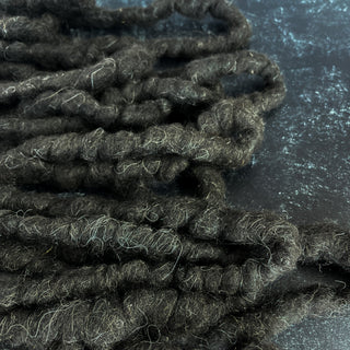 Chunky Yarn Core Spun Wool Yarn - Natural Slick Black 100 feet - Icelandic Wool Extra Bulk Art Yarn - Copia Cove Icelandic Sheep & Wool