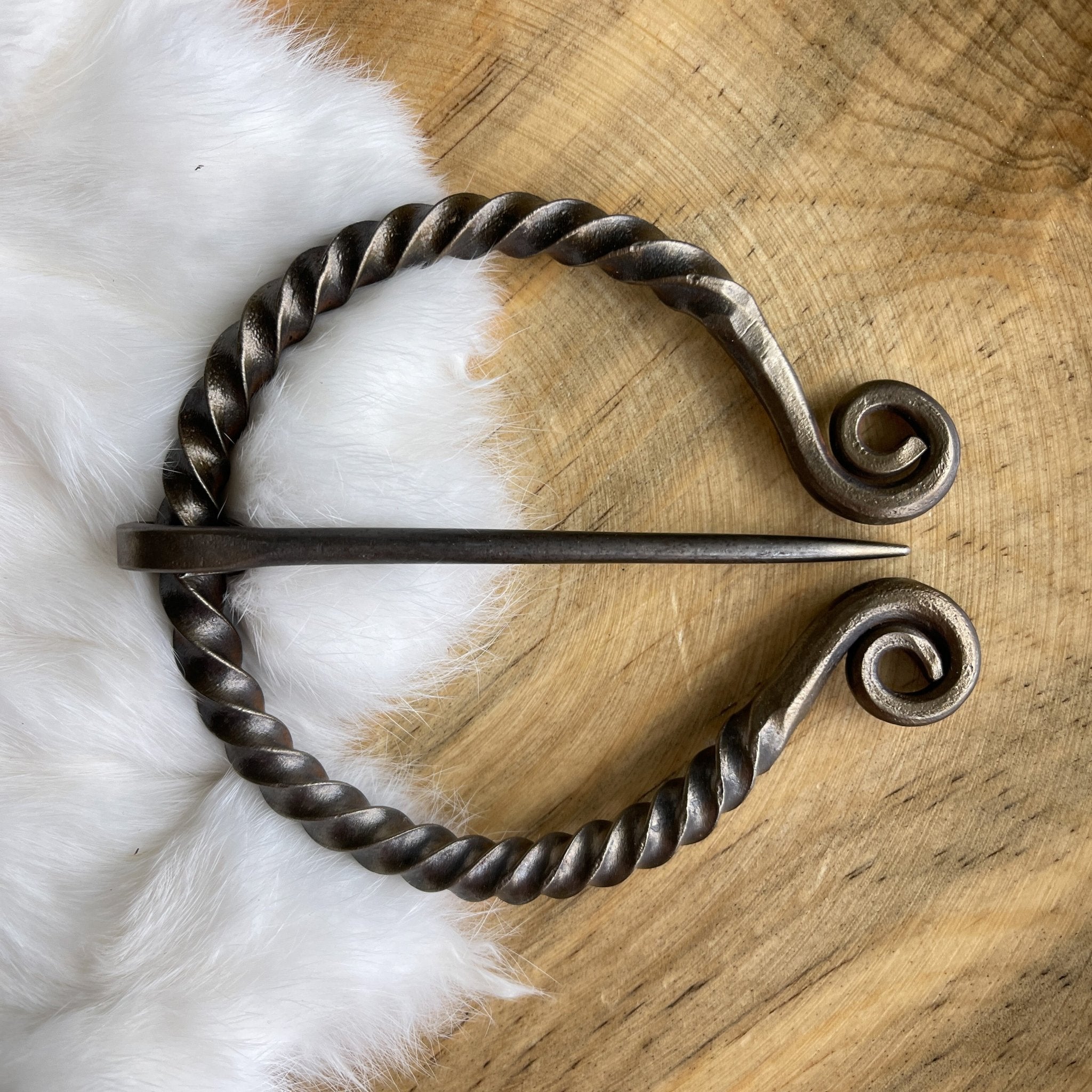 Hand Forged Iron Cloak Pin - Viking Style