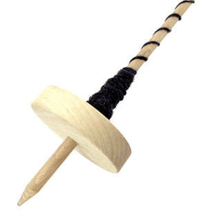 Large Wooden Drop Spindle for Hand Spinning Wool Yarn - Solid Wood Spindle - Copia Cove Icelandic Sheep & Wool