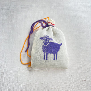 Lavender Sachet with Stamped Animal Cotton Bag - Copia Cove Icelandic Sheep & Wool