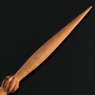 Lendbreen Distaff Viking Era Replica in Wild Black Cherry Wood - Handmade Distaff Tool for Hand Spinning Yarn - Copia Cove