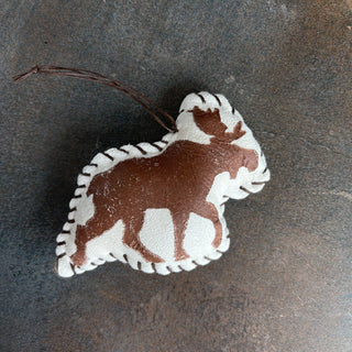 Skinnfell Ornament - Moose Sheepskin Leather Holiday Gift - Copia Cove