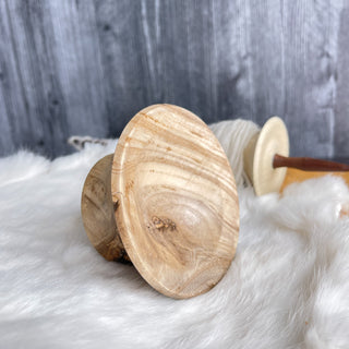 Spinning Bowl Spalted Hackberry "B" Wood for Support Spindle Spinning - Copia Cove