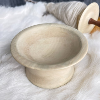 Spinning Bowl White Holly "A" Wood for Support Spindle Spinning - Copia Cove
