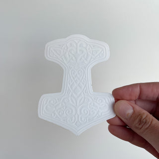Thor's Hammer Mjolnir Clear Viking Sticker 4” - Copia Cove